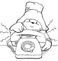 A coloring page of paddington bear